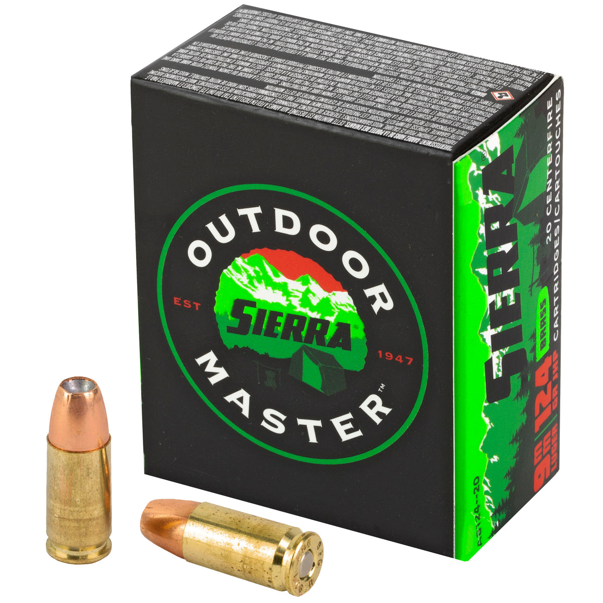 Sierra Outdoor Master Jacketed Hollow Point 124 Grain 9mm Luger/Parabellum  092763600146