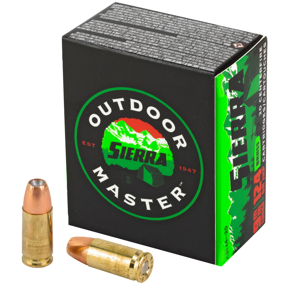 Sierra Outdoor Master Jacketed Hollow Point 124 Grain 9mm Luger/Parabellum  092763600146
