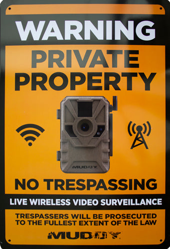 Muddy Live Wireless Video Surveillance Sign 8"x12" Single