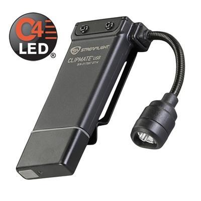 Streamlight Clipmate USB Clip-On Light with White C4 LED and Red LED