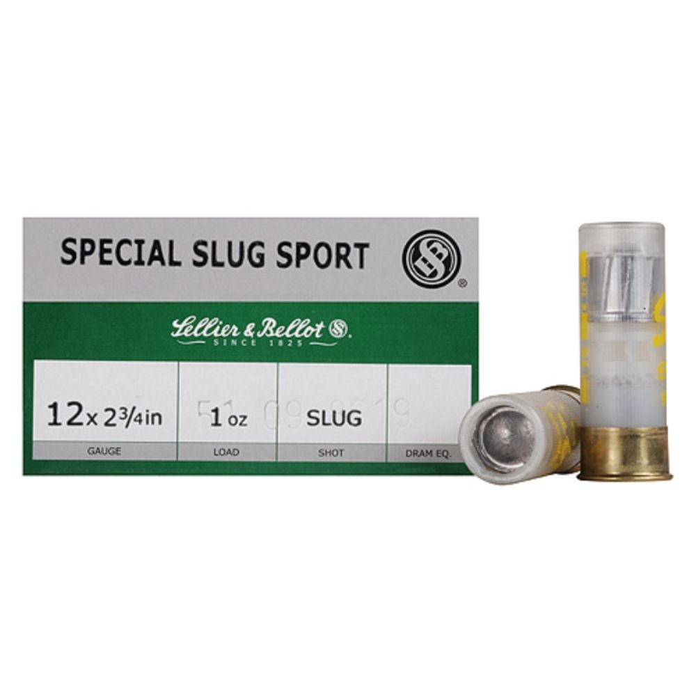Sellier and Bellot 12 Gauge Shotgun Ammo Special Sport Rifled Slug 2.75 in 1 oz Slug