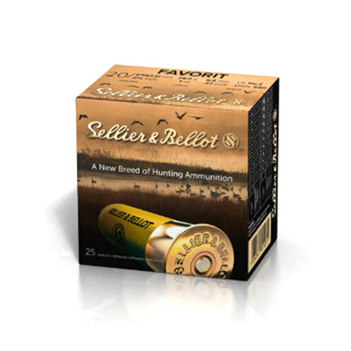 Sellier and Bellot 20 Gauge Shotgun Ammo Favorit Hunting 2.75 in 1 oz #2 Buck