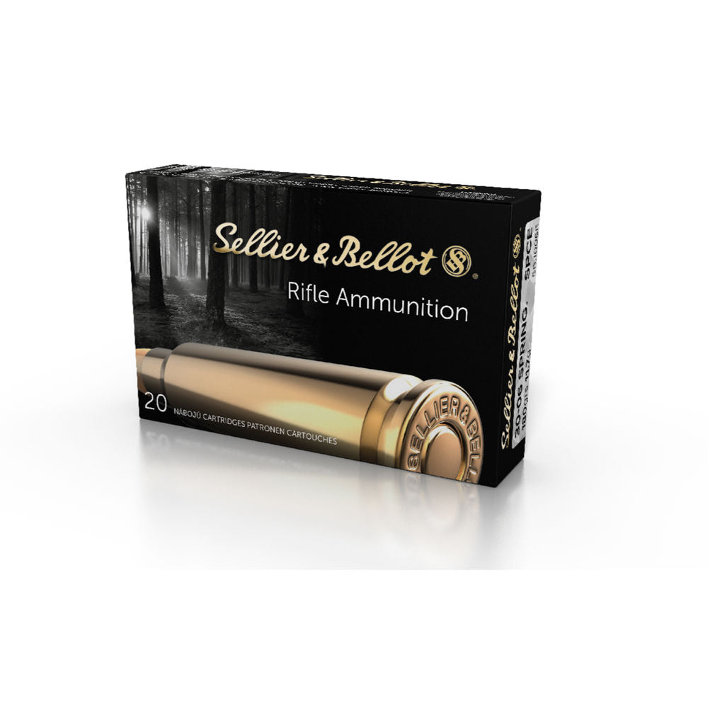 Sellier and Bellot .30-06 Springfield Rifle 180 grain Soft Point Cut-Through Edge ammunition