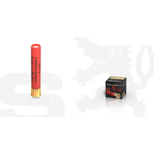 Sellier and Bellot .410 Bore Shotgun Ammo Spherical Bullet Super Speed Hunting 5 Pellets 3 in 5/8 oz 00 Buck