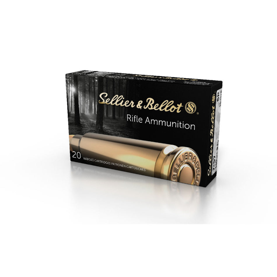 Sellier and Bellot 7x57mm Mauser Rifle 140 grain Soft Point ammunition