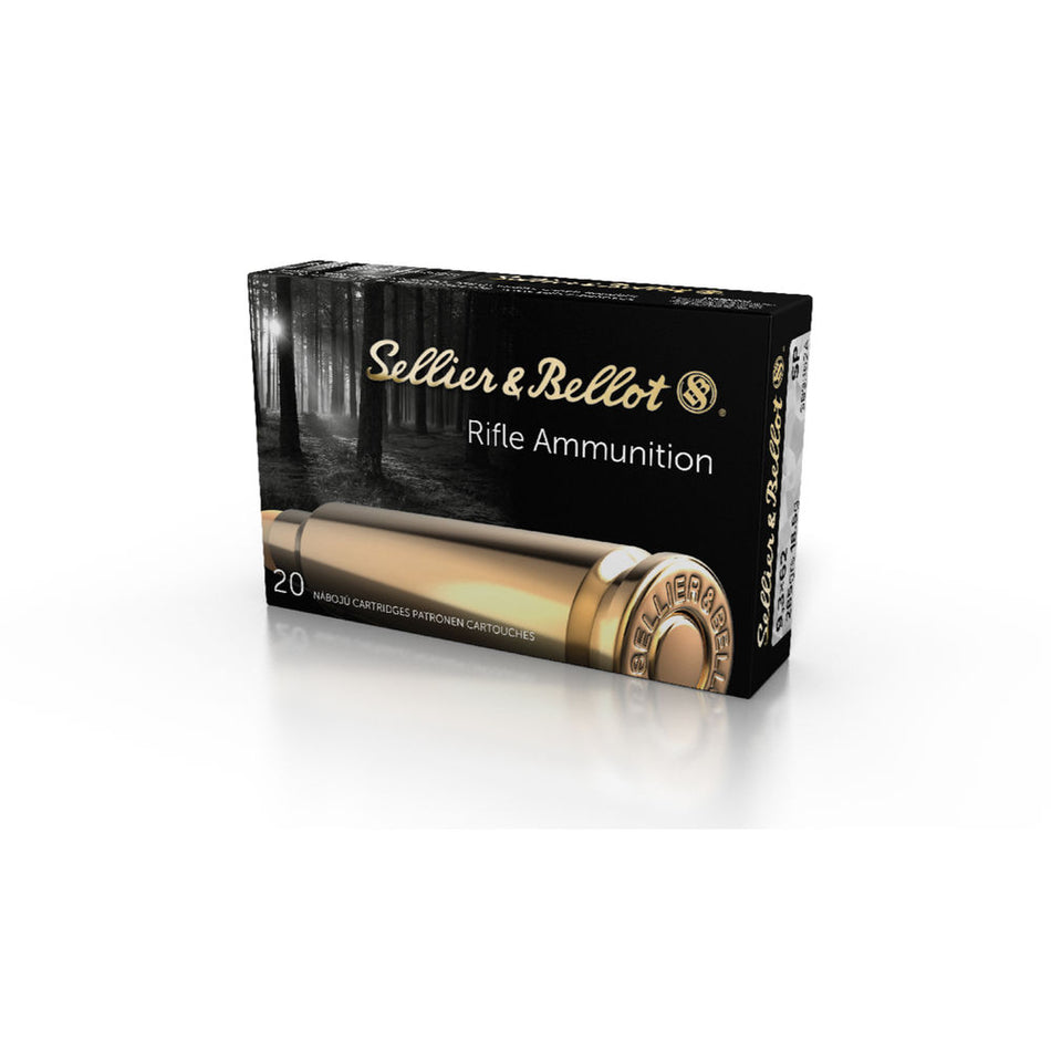 Sellier and Bellot 9.3x62mm Mauser Rifle 285 grain Soft Point ammunition