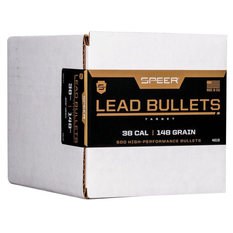 Speer Bullets .358 Caliber 148 Grain Lead Hollow Base Wadcutter Bulk Pack 500