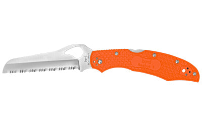 Spyderco Cara Cara 2 Rescue Folding Knife BY17SOR2, Orange Lightweight Handle, 3.91" Serrated Blade