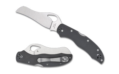 Spyderco Gooney BY24GPGY Folding Knife, 9Cr14MoV Steel, Reverse S Blade, Gray G-10, Back Lock