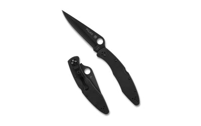 Spyderco C07BKP Police Clipit, VG-10 Drop Point, Full TiCN Black Coating, Back Lock, 4-Position Clip