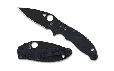 Spyderco Manix 2 Salt C101GMCBKP2 3.37" CPM MagnaCut Drop Point Folding Knife DLC Black G-10 Ball Bearing Lock