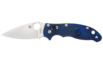 Spyderco Manix 2 3.37" Plain Edge Folder CTS BD1N Steel Translucent Blue FRCP C101PBL2