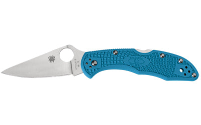 Spyderco Delica 4 Lightweight Folder 2.90" Flat-Ground Blade Blue Handle C11FPBL