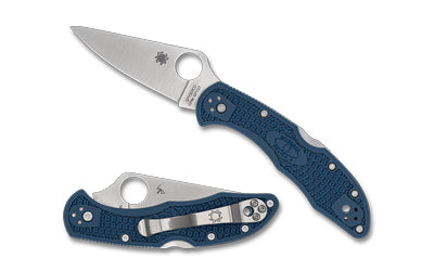 Spyderco C11PCBL Delica 4, 2.9" SPY27 Plain Edge Blade, Cobalt Blue FRN Handle, Back Lock