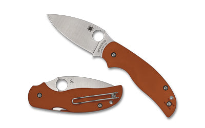 Spyderco C123GBORP Sage 5 Compression Lock Folder, 3" REX 121 Blade, Orange G-10