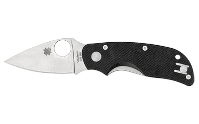Spyderco Cat 2.44" Plain Edge Folder 440C Stainless Satin Black G-10 Scales C129GP