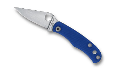 Spyderco Bug Slip Joint Folding Knife 1.27" Drop Point 12C27 Stainless Blue G-10 C133GBLP