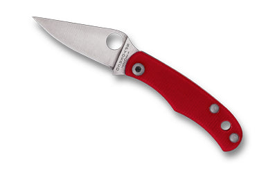 Spyderco C133GRDP Bug, 1.27" 12C27 Drop Point Blade, Red G-10 Scales, Slipjoint Lock