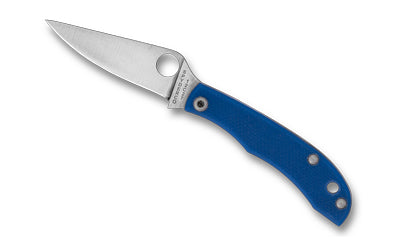 Spyderco C137GBLP Honeybee, 1.68" 12C27 Drop Point Blade, Blue G-10 Scales, Slipjoint Lock