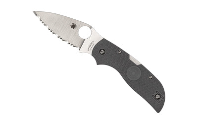 Spyderco C152SGY Chaparral Lightweight Serrated Folder, Gray FRN, 2.8" XHP Satin Blade