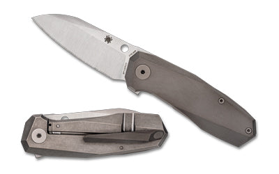 Spyderco Techno 3 Compact Folding Knife, 2.64" Drop Point CTS XHP, Titanium Handle, Satin Finish