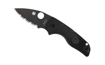 Spyderco C230SBBK Lil Native Lightweight Serrated Folder, 2.43" DLC Blade, Black FRN