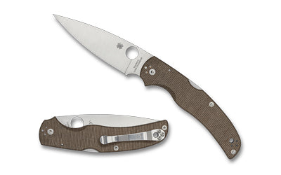 Spyderco Native Chief 9.08" Overall Back Lock Knife CPM CRU-WEAR Steel Brown Canvas Micarta C244MPCW