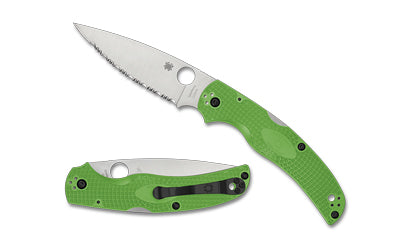 Spyderco C244SGR Native Chief Salt Lightweight Folder, 4.02" Serrated LC200N, Green FRN