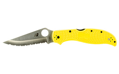 Spyderco Stretch 2 Lightweight Salt Knife, Back Lock, Yellow FRN, H-2 Steel, 3.95" SpyderEdge Blade C258SYL