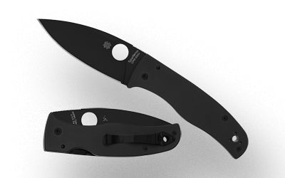 Spyderco C263GSBK Bodacious Compression Lock Black Serrated Folder, 3.66" DLC Blade