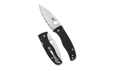 Spyderco C263GS Bodacious Compression Lock Serrated Folder, 3.66" S30V, Black G-10