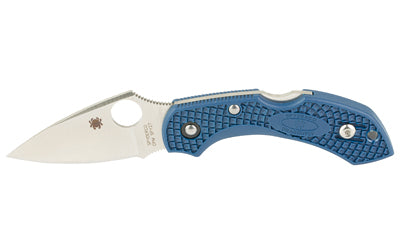 Spyderco C28PCBL2 Dragonfly 2, 2.28" SPY27 Plain Edge Blade, Cobalt Blue FRN Handle, Back Lock