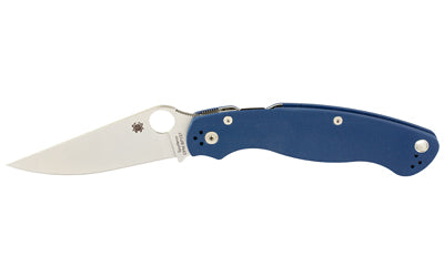 Spyderco Military 2 Knife, Compression Lock, Blue G-10, SPY27 Steel, 4" Drop Point Plain Edge C36GPCBL2