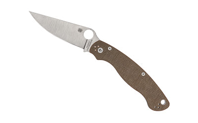 Spyderco Military 2 C36MPCW2 4" CPM CRU-WEAR Tool Steel Folding Knife Plain Edge Brown Micarta Handle