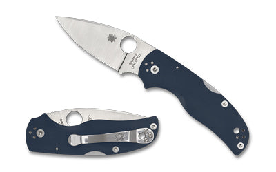 Spyderco Native 5 Knife, Back Lock, Blue G-10, SPY27 Steel, 3" Drop Point Plain Edge C41GPCBL5