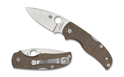 Spyderco Native 5 6.95" Overall Back Lock Knife CPM CRU-WEAR Steel Brown Canvas Micarta C41MPCW5