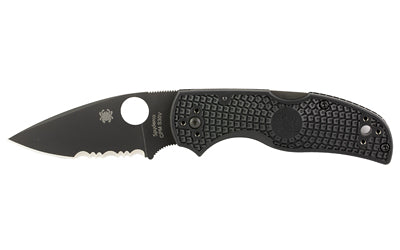 Spyderco Native 5 2.95" Lightweight Folder Black Blade Partially Serrated Black FRN C41PSBBK5