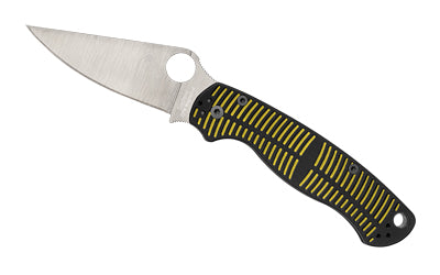 Spyderco Para Military 2 Salt Knife, Compression Lock, Black & Yellow G10, MagnaCut Steel, 3.45" Plain Edge C81GBKYLMCP2