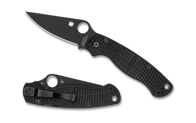 Spyderco Para Military 2 Salt Knife, Compression Lock, Black G10, MagnaCut DLC Steel, 3.45" Plain Edge C81GMCBKP2