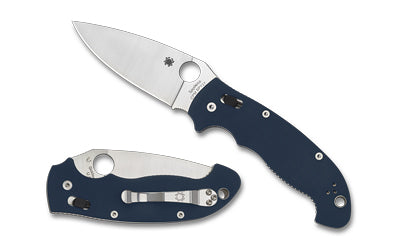 Spyderco Manix 2 XL C95GPCBL2 3.85" CPM SPY27 Drop Point Folding Knife Blue G-10 Ball Bearing Lock