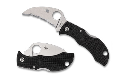 Spyderco Manbug Hawkbill Back Lock Knife, 1.84" VG-10 SpyderEdge Blade, Black FRN Handle