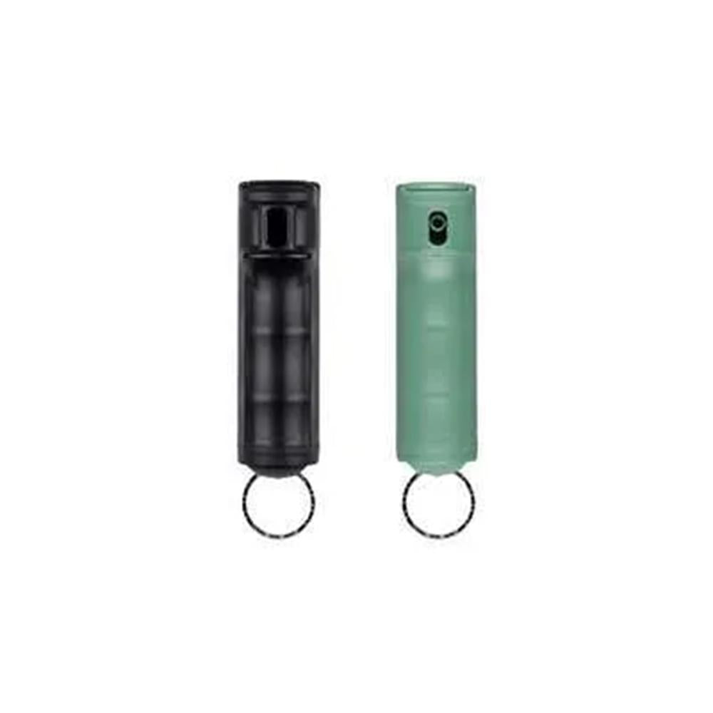 Sabre Flip Top Pepper Gel with UV Dye and Snap Clip Black Sage Green 2-Pack