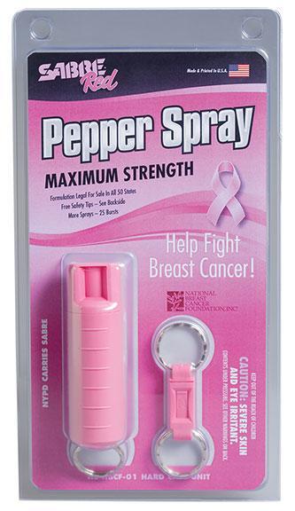 Sabre .54oz Pink Pocket Keychain OC Pepper Spray 8-10ft Range