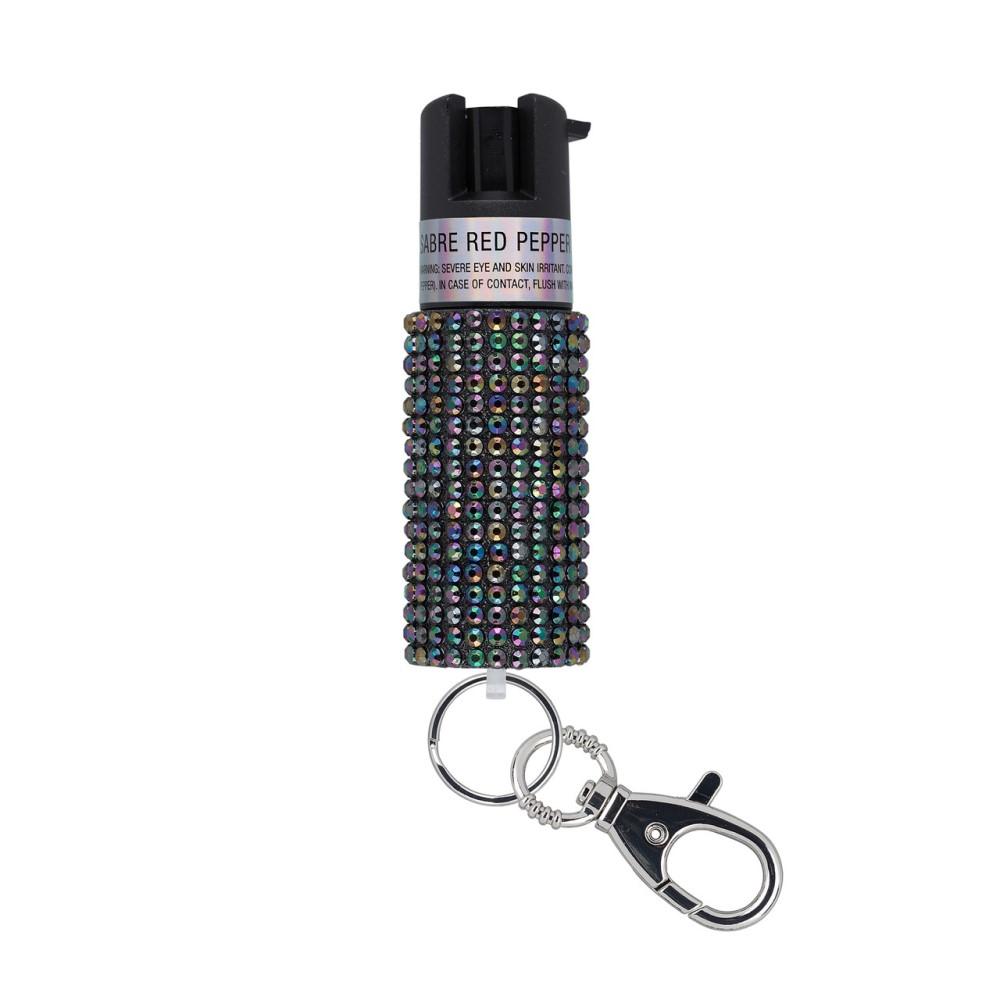 Sabre Jeweled Personal Pepper Spray Key Ring Black