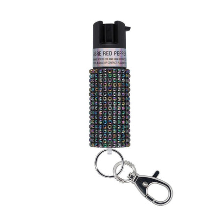Sabre Jeweled Personal Pepper Spray Key Ring Black