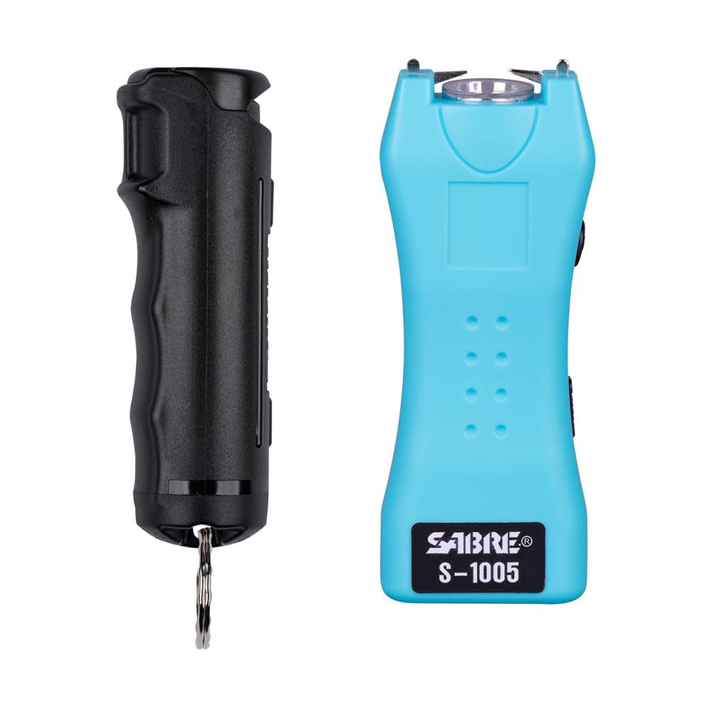 Sabre Multi-Range Protection Pack Pepper Spray & 2-in-1 Stun Gun Black/Teal