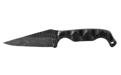 Stroup Knives Bravo 5 Fixed Blade 3.5 Inch Clip Point 1095 High Carbon Steel G10 Handle Black Acid Etched 7.75" OAL