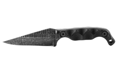 Stroup Knives Mini Fixed Blade 3 Inch Clip Point 1095 High Carbon Steel G10 Handle Black Acid Etched 6.75" OAL