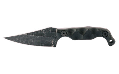 Stroup Knives Mini 1 Fixed Blade 3 Inch Clip Point 1095 High Carbon Steel G10 Handle Black Acid Etched 6.75" OAL
