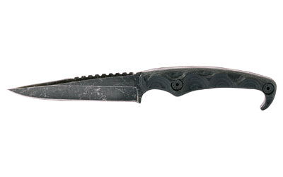Stroup Knives MK2 Clip Point Fixed Blade, Acid Etched, Black G10 Handle, Includes Sheath, MK2-B-G10